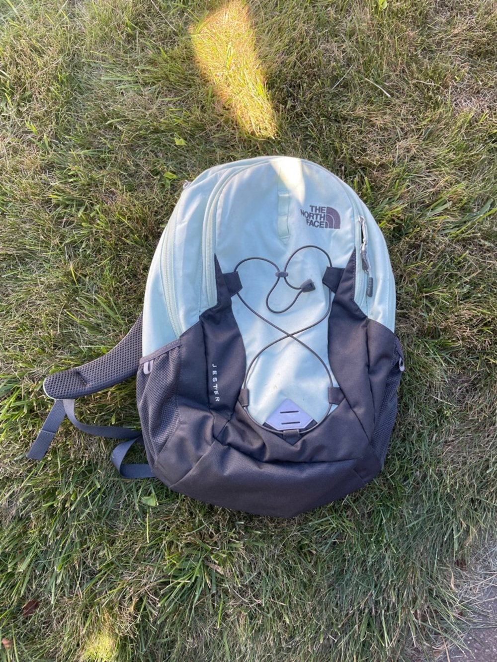 The North Face Two-Tone Light Gray and Black Daypack
